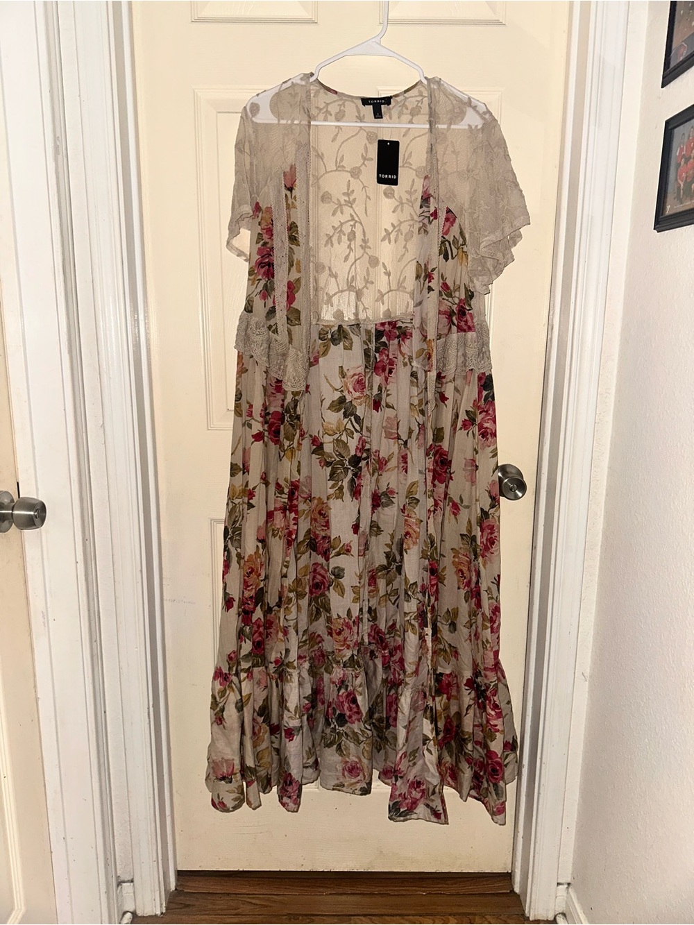 Floral Sheer Maxi  Cardigan Overlay